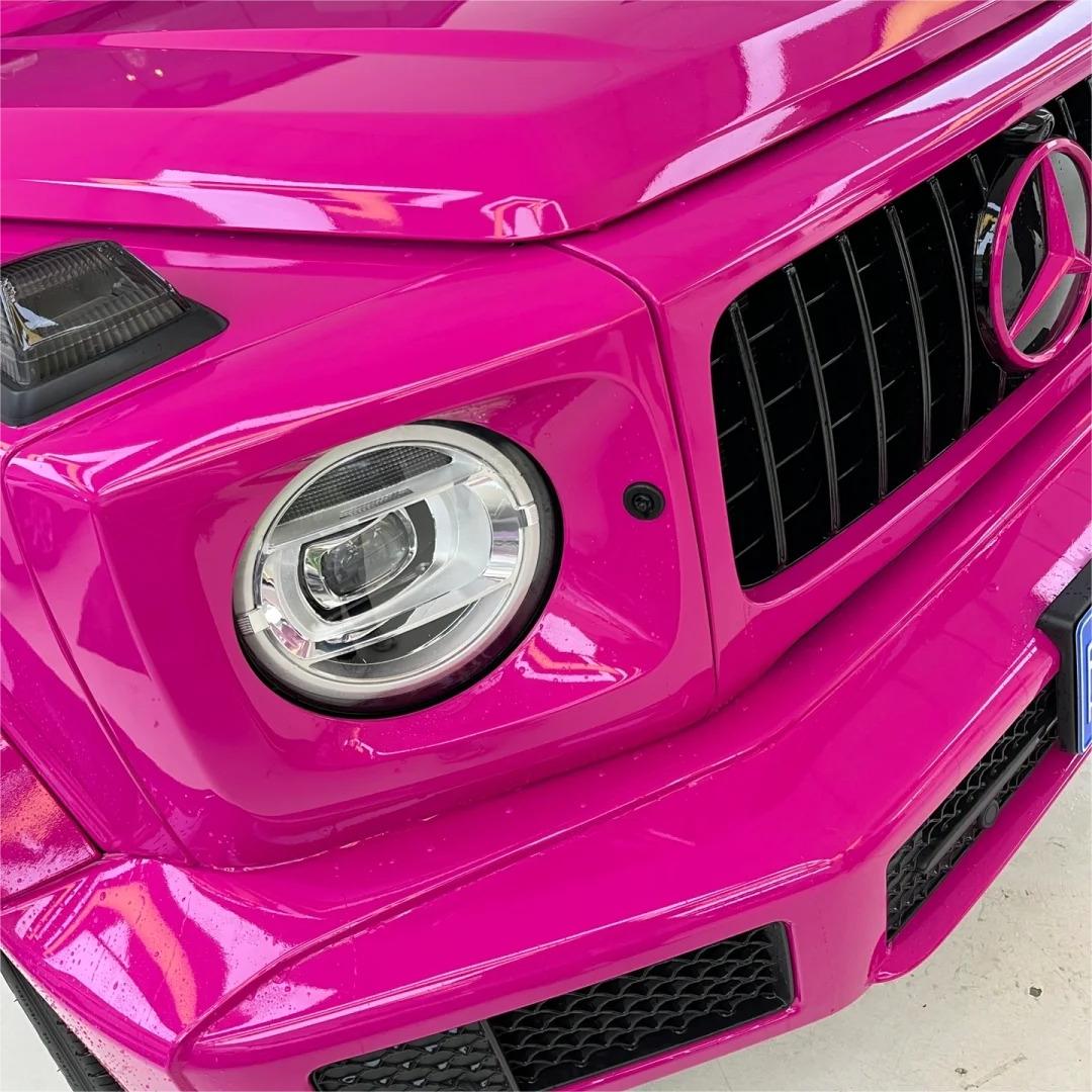 Gloss Crystal Rose Red Car Vinyl Wrap PET review Aluko 03