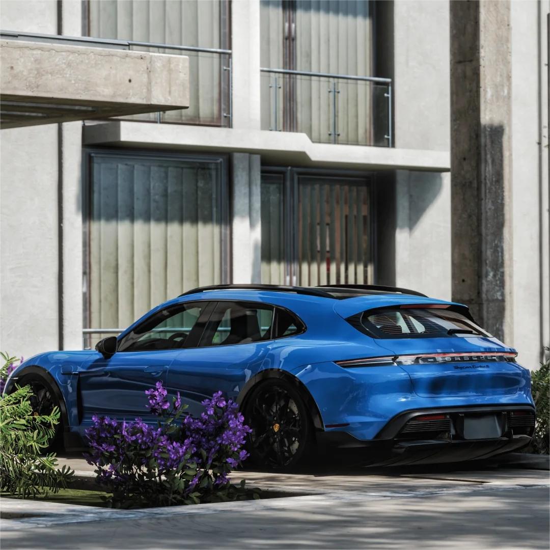 Gloss Neptuen Blue Car Vinyl Wrap PET  review Overall 04