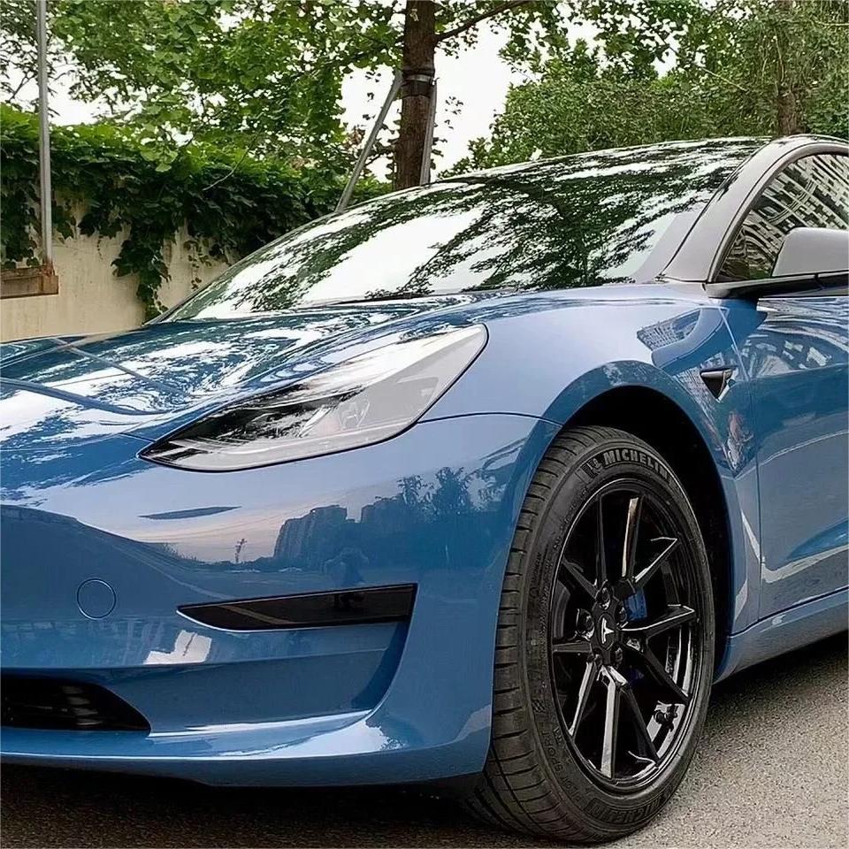 Gloss Neptuen Blue Car Vinyl Wrap PET  review Firstly 01