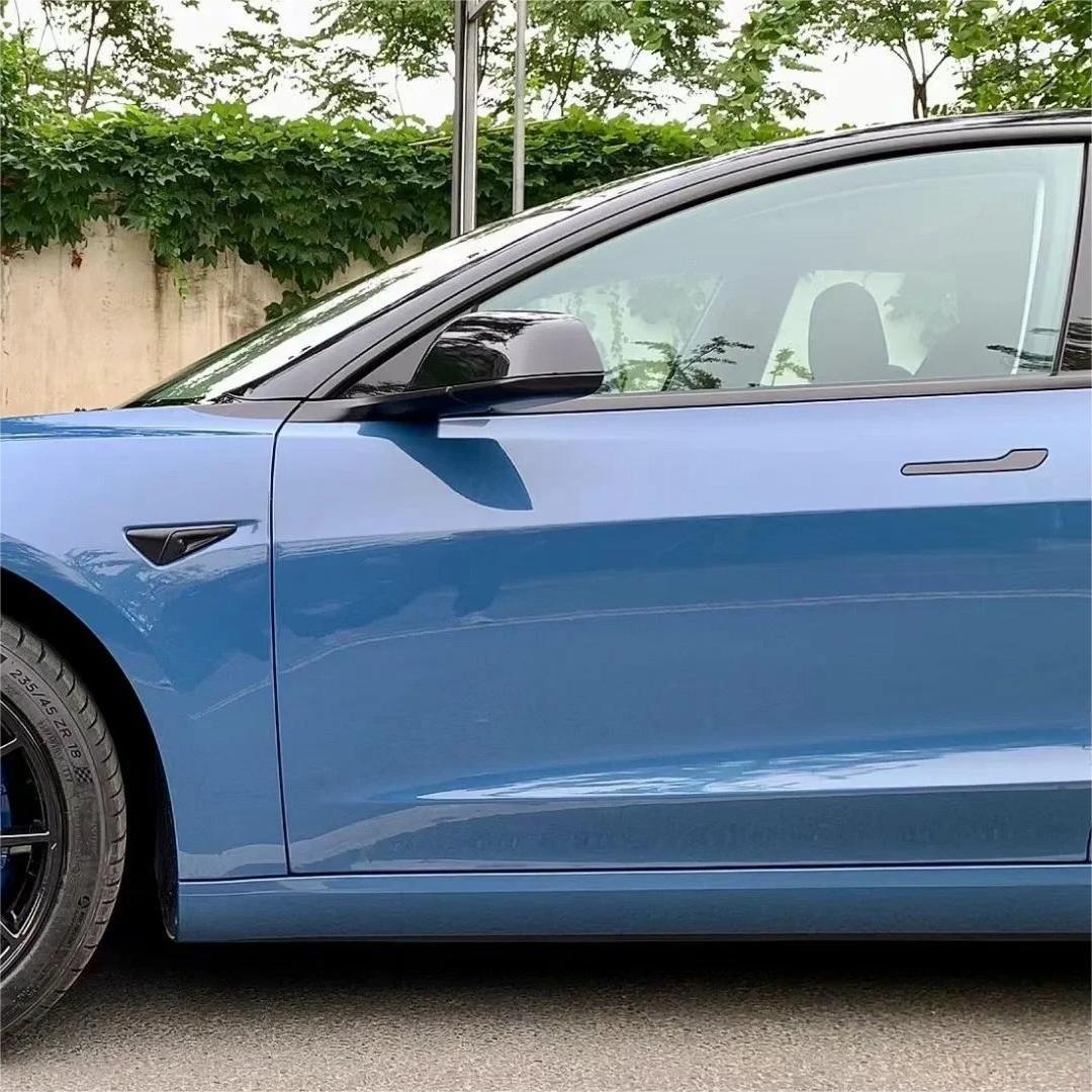 Gloss Neptuen Blue Car Vinyl Wrap PET  review Firstly 03