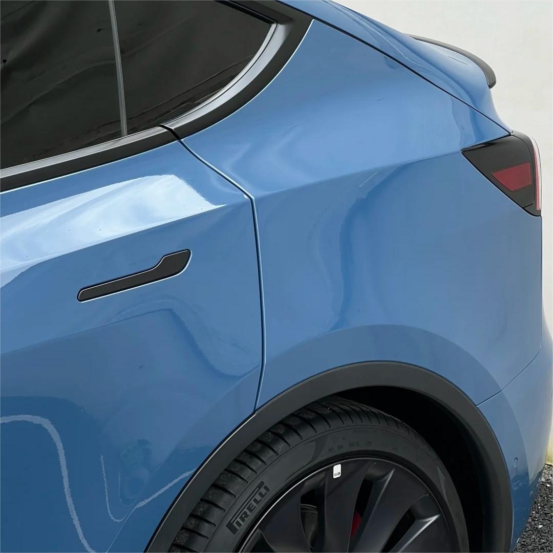 Gloss Neptuen Blue Car Vinyl Wrap PET  review Practice 02