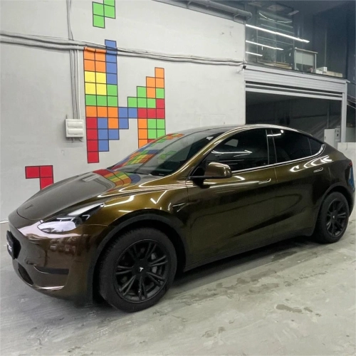 Gloss Metallic Midnight Gold Car Vinyl Wrap PET reviewed by