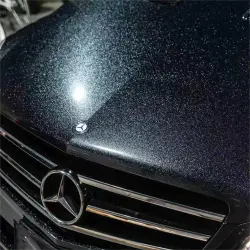Gloss Metallic Sparkle Glitter Black Car Vinyl Wrap review Apply 01