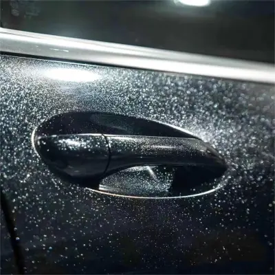 Gloss Metallic Sparkle Glitter Black Car Vinyl Wrap review Apply 03