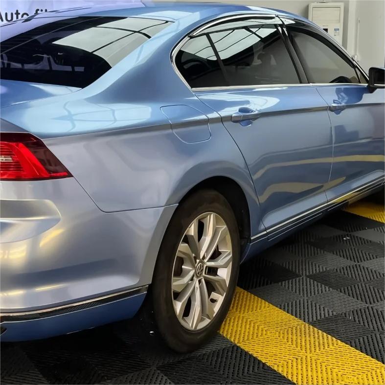 Gloss Metallic Mist Blue Car Vinyl Wrap review Choice 01