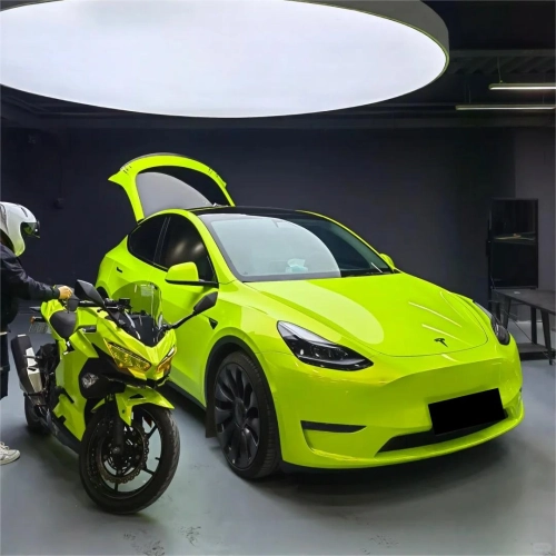 Gloss Fluorescent Neon Yellow Car Vinyl Wrap reviewed by