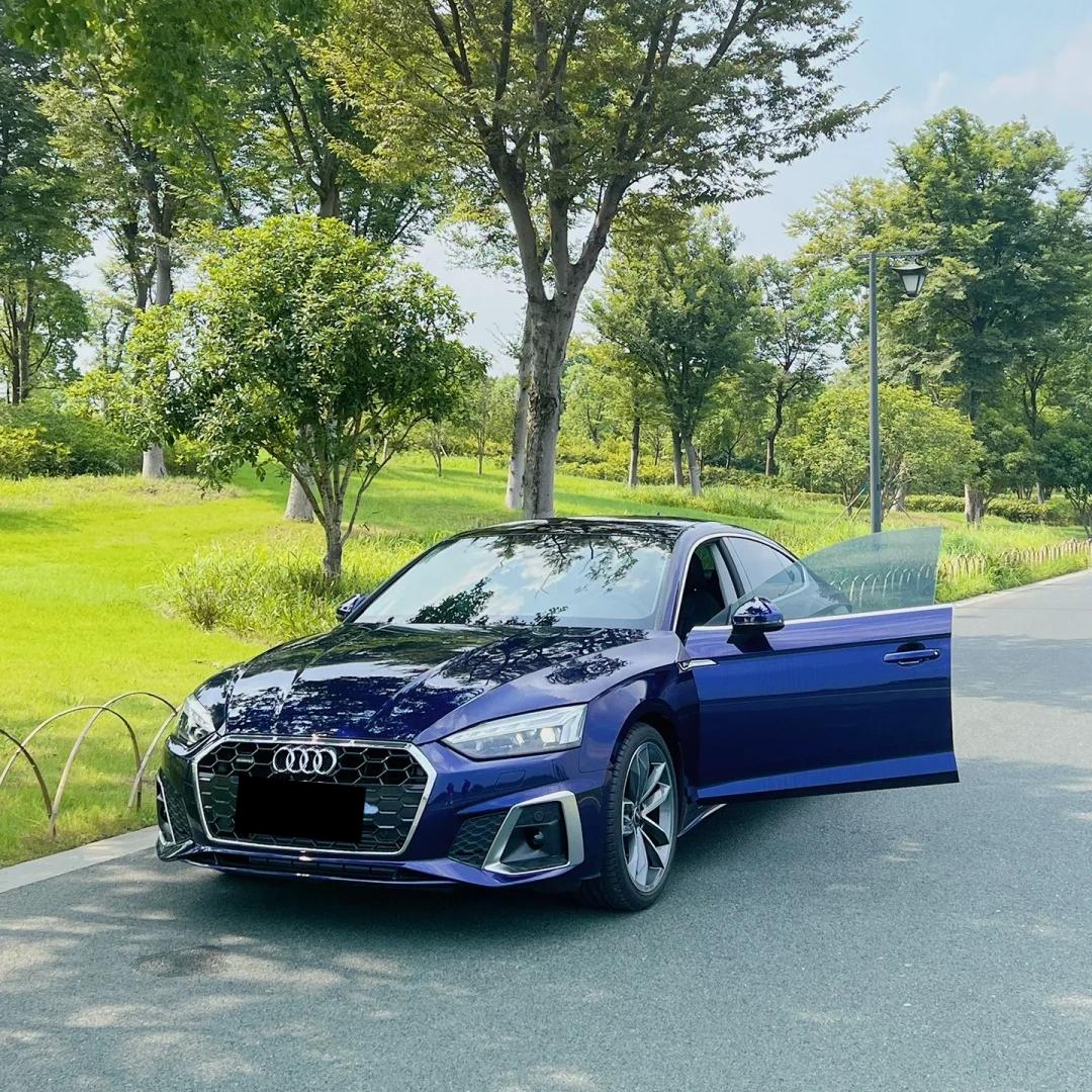 Gloss Metallic Dark Blue Car Vinyl Wrap PET | Audi Navarre Blue review Mood 01