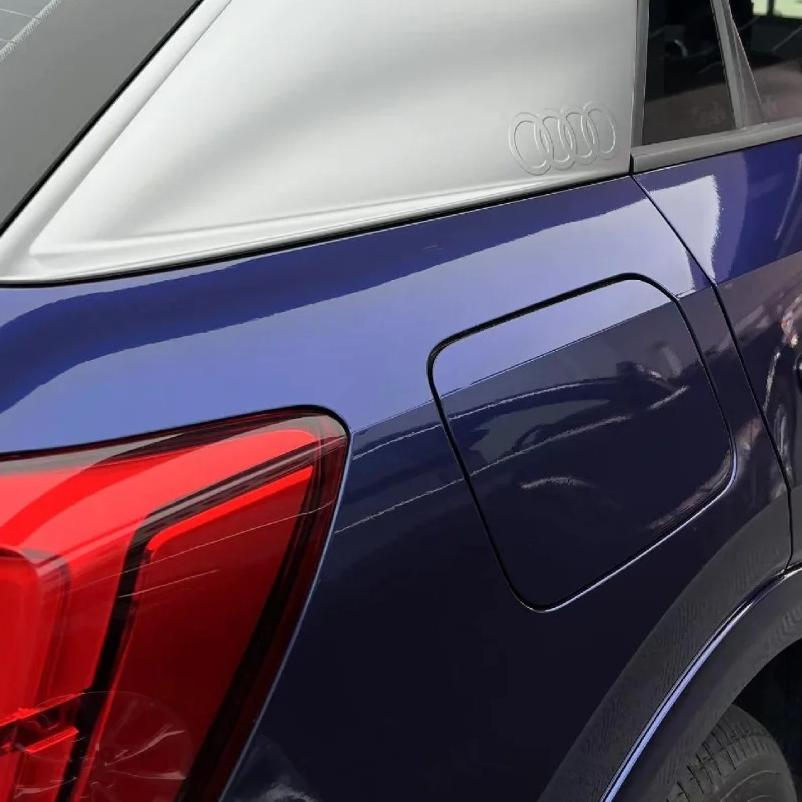 Gloss Metallic Dark Blue Car Vinyl Wrap PET | Audi Navarre Blue review Curves 01