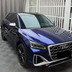 Gloss Metallic Dark Blue Car Vinyl Wrap PET | Audi Navarre Blue review Curves 01