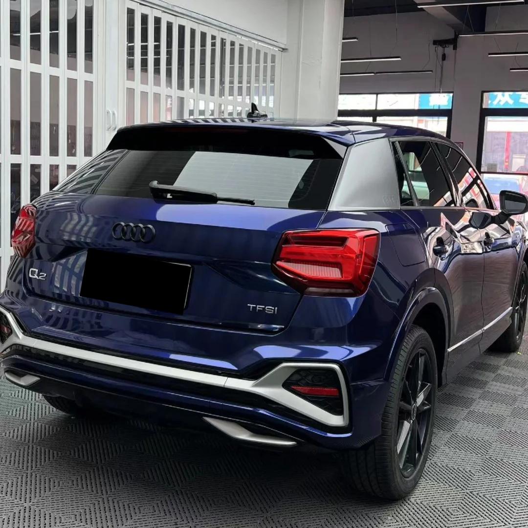 Gloss Metallic Dark Blue Car Vinyl Wrap PET | Audi Navarre Blue review Curves 02