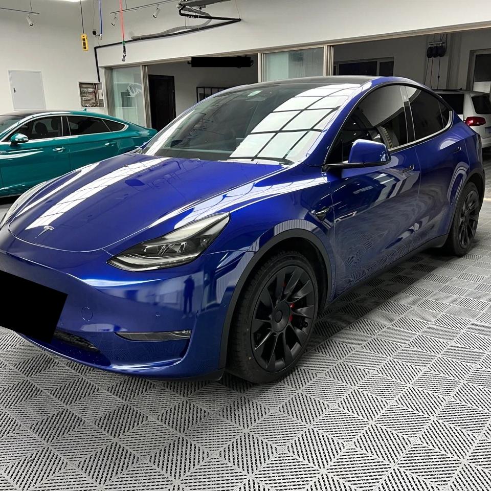 Gloss Metallic Dark Blue Car Vinyl Wrap PET | Audi Navarre Blue review Vehicle 00