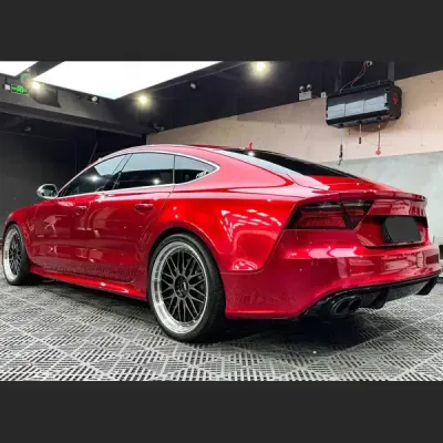 Ultra Glossy Metallic Vampire Red Car Vinyl Wrap Audi BMW PET   review Vampire 02