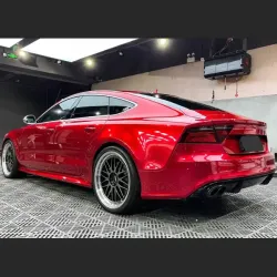 Ultra Glossy Metallic Vampire Red Car Vinyl Wrap Audi BMW PET   review Vampire 02