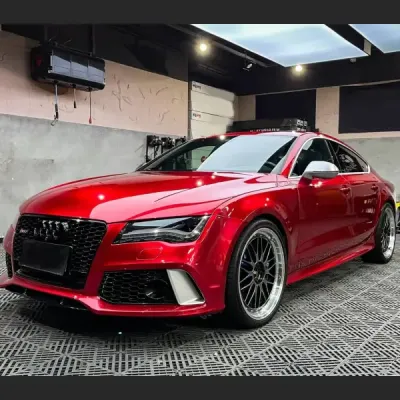 Ultra Glossy Metallic Vampire Red Car Vinyl Wrap Audi BMW PET   review Vampire 01