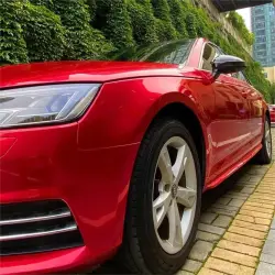 Ultra Glossy Metallic Vampire Red Car Vinyl Wrap Audi BMW PET   review Debbie 03