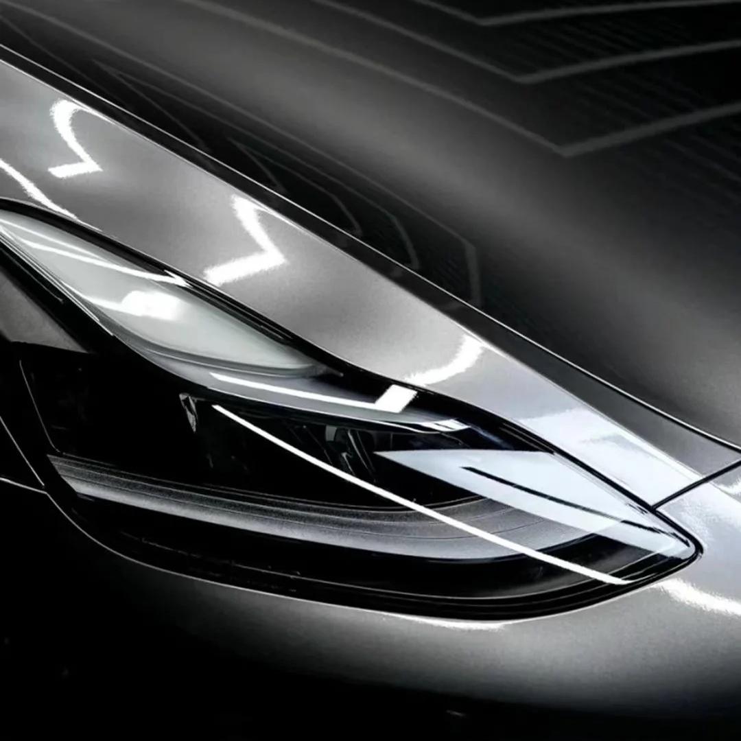 Gloss Metallic Steel Grey Car Vinyl Wrap PET review Plastics 03