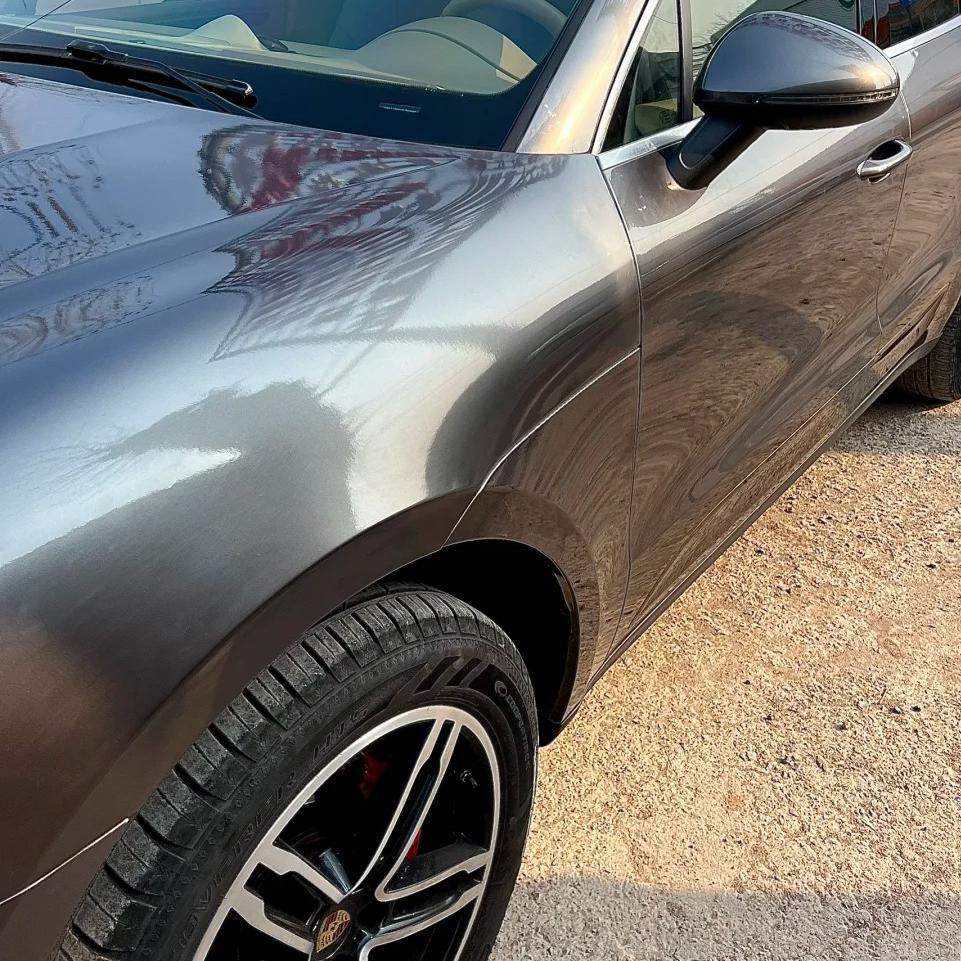 Gloss Metallic Steel Grey Car Vinyl Wrap PET review Level 00