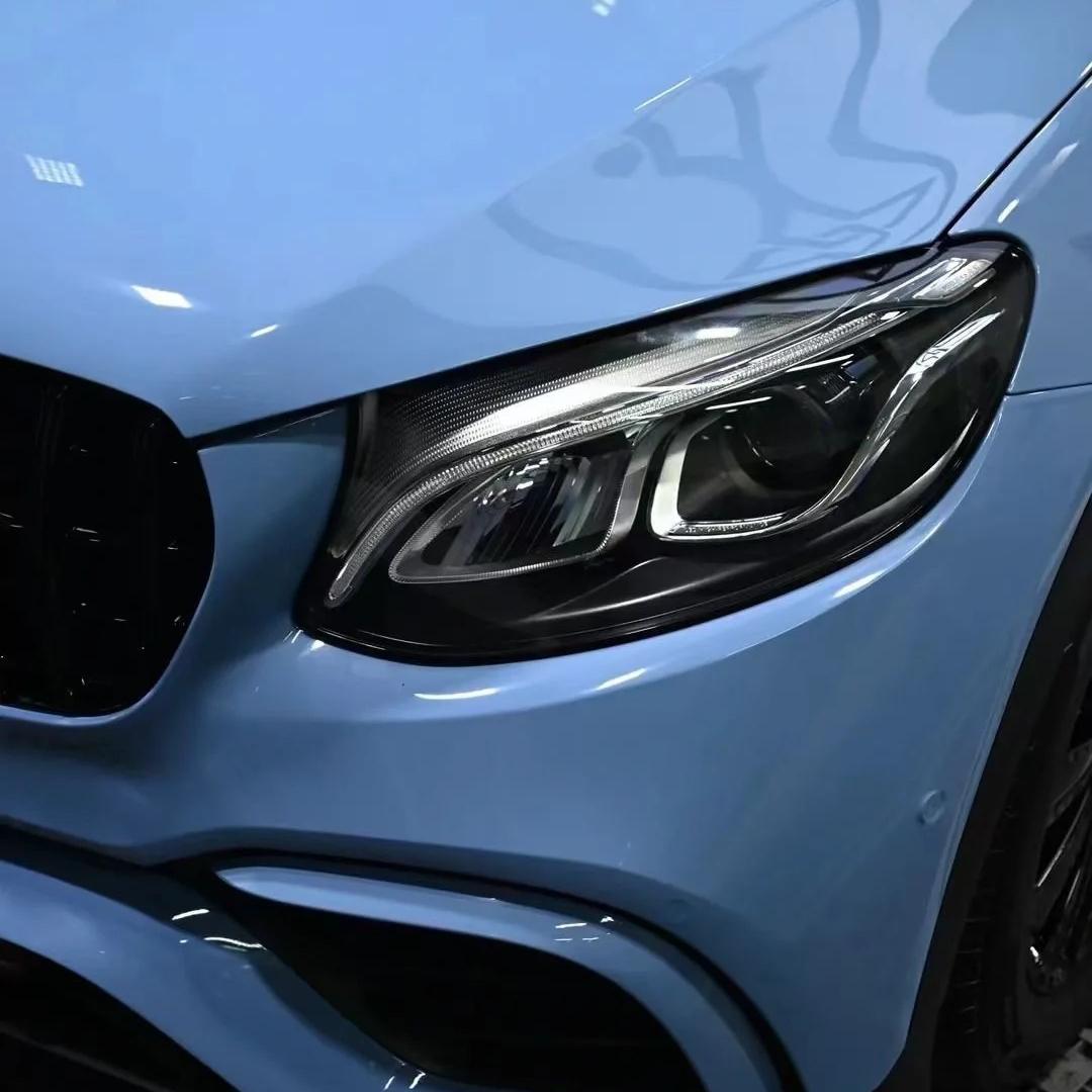 Gloss China Blue Car Vinyl Wrap PET review Other 02