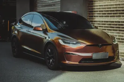 Matte Chameleon Gold Red Car Vinyl Wrap review Depan
