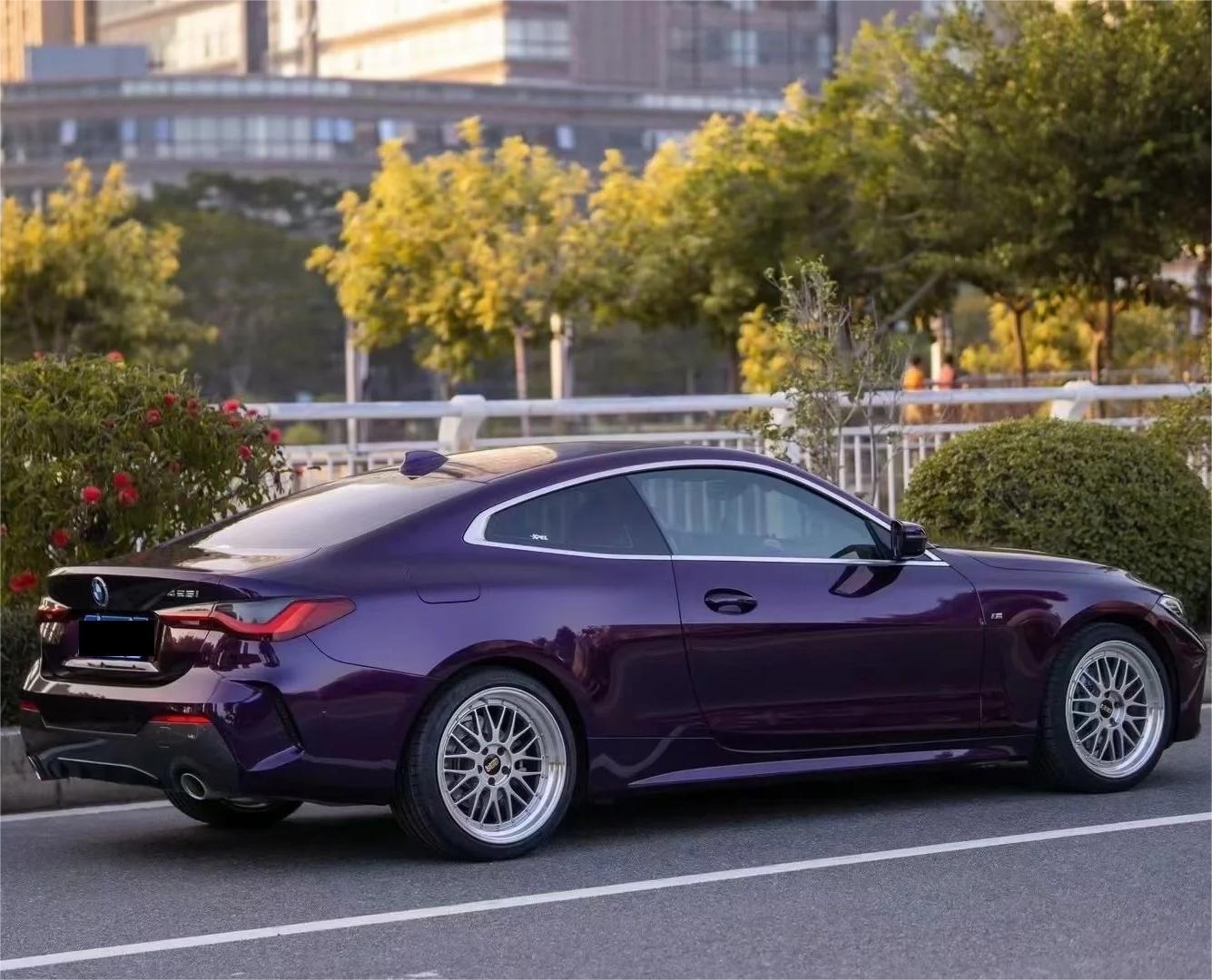 Gloss Metallic Midnight Purple Car Vinyl Wrap BMW PET review Midnight 03