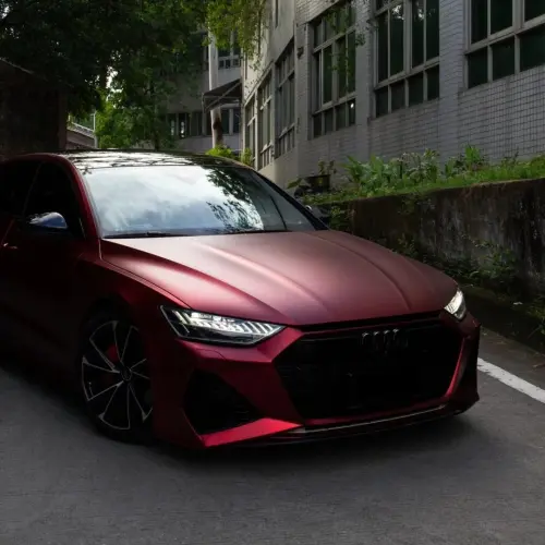 Satin Chrome Metallic Romanee Red Car Vinyl Wrap  review 