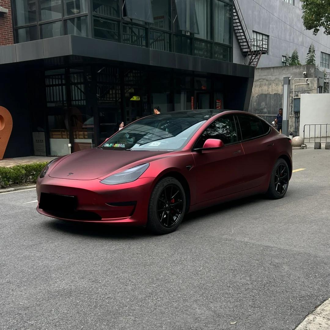 Satin Chrome Metallic Romanee Red Car Vinyl Wrap  review Scratch 00