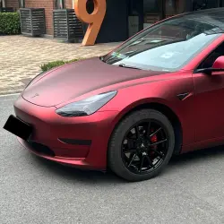 Matte Chrome Metallic Romance Red Car Vinyl Wrap PET review Scratch 05