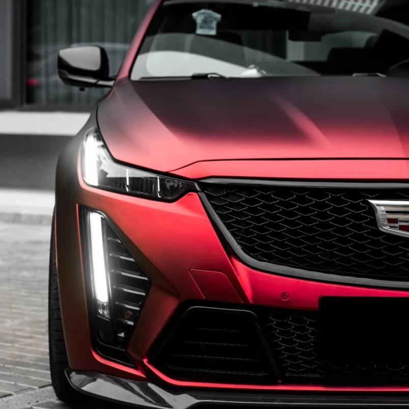 Satin Chrome Metallic Romanee Red Car Vinyl Wrap  review Friend 01