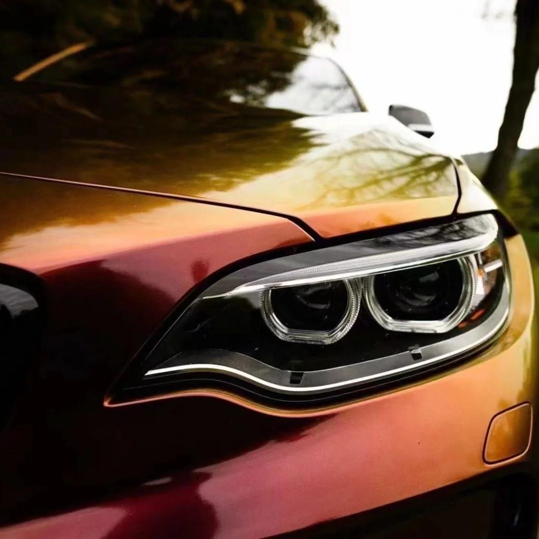 Gloss Chameleon Gold Red Car Vinyl Wrap| Glossy Sunrise Morning Glow Car Wrap review Chameleon 00