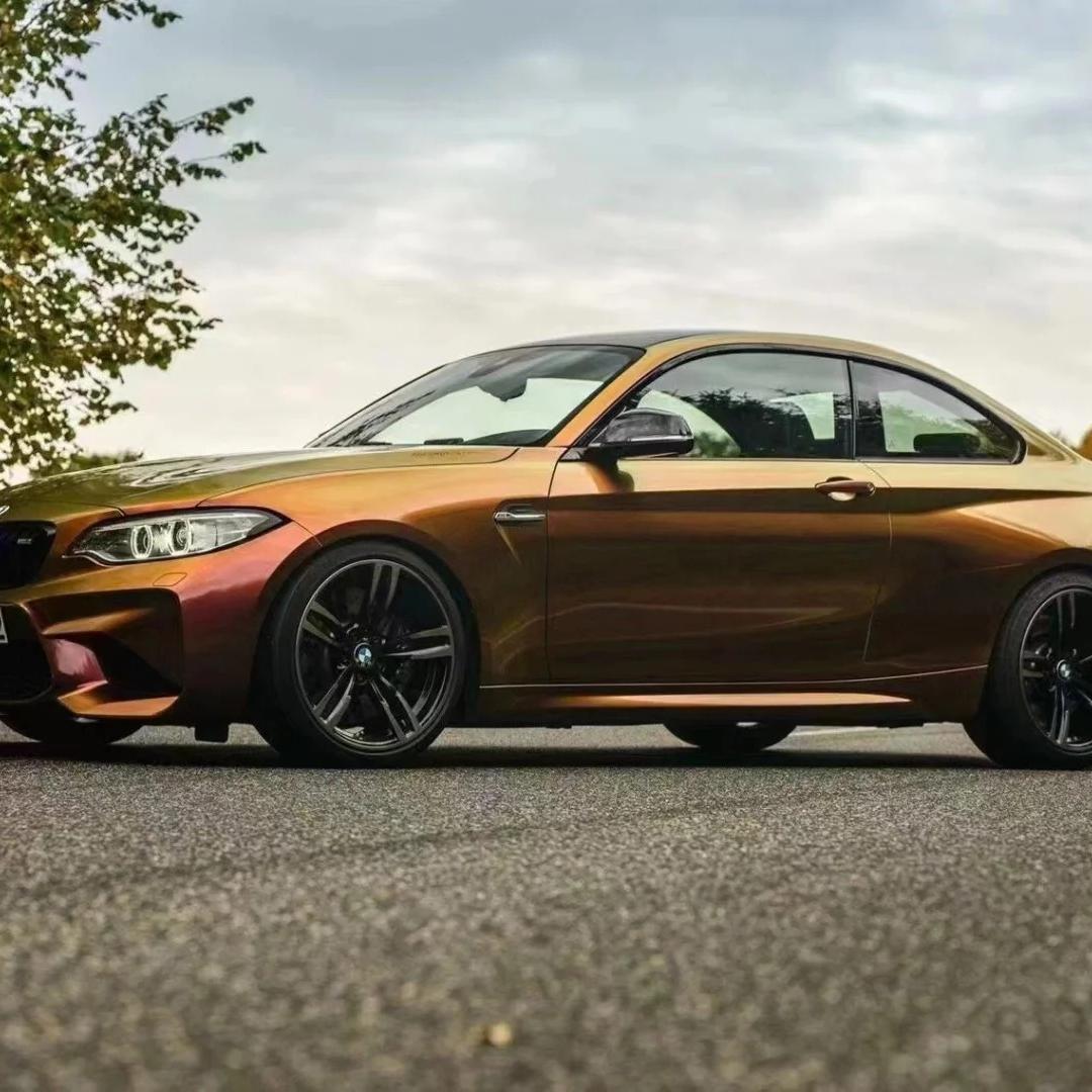 Gloss Chameleon Gold Red Car Vinyl Wrap| Glossy Sunrise Morning Glow Car Wrap review Chameleon 02