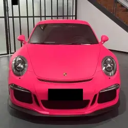 Ultimate Flat Fluorescent Pink Car Vinyl Wrap review Stick 01