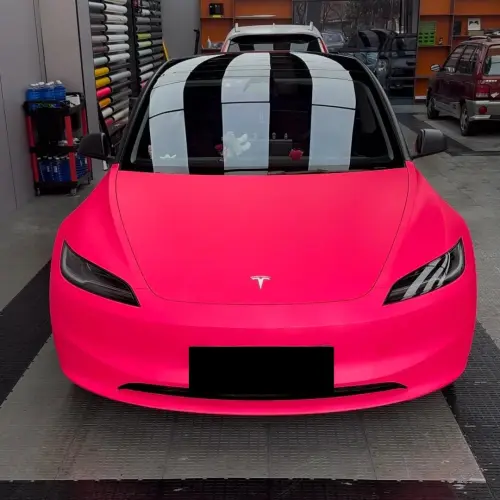 Ultimate Flat Fluorescent Pink Car Vinyl Wrap PET review 