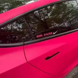 Ultimate Flat Fluorescent Pink Car Vinyl Wrap  review Effect 03