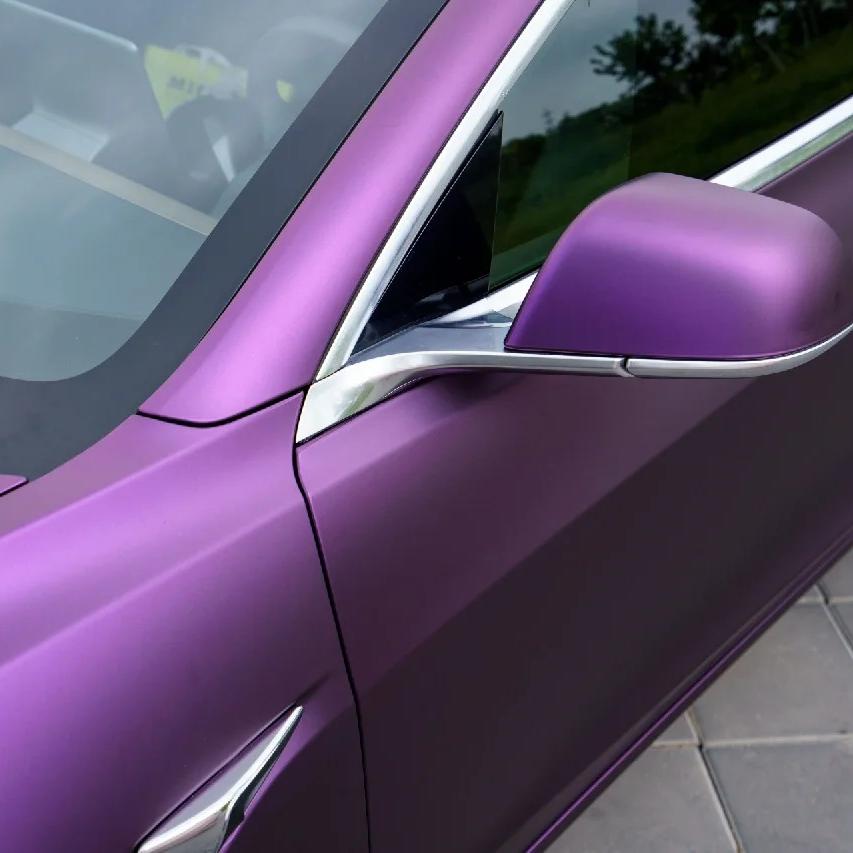 Matte Magic Purple Russian Violet Purple Car Vinyl Wrap PET review Install 02