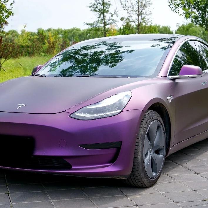 Matte Magic Purple Russian Violet Purple Car Vinyl Wrap PET review Install 01