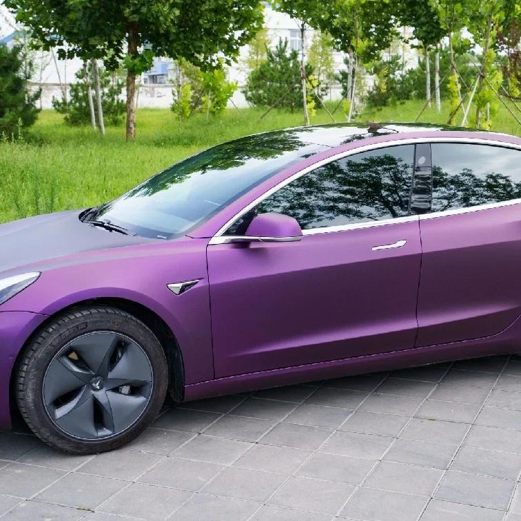 Matte Magic Purple Russian Violet Purple Car Vinyl Wrap PET review Install 03