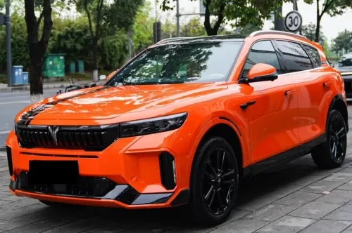 Gloss Crystal Orange Car Vinyl Wrap PET review 