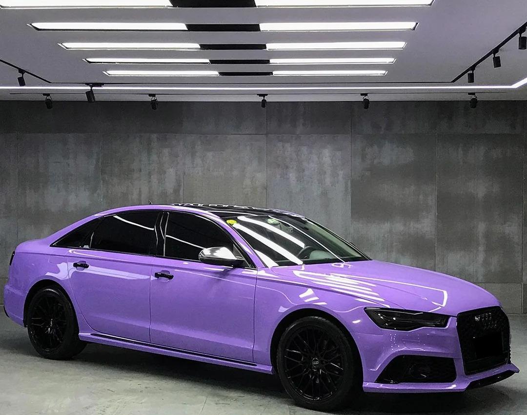 Gloss Lavender Purple Car Vinyl Wrap Tesla BMW PET review Othwer 00