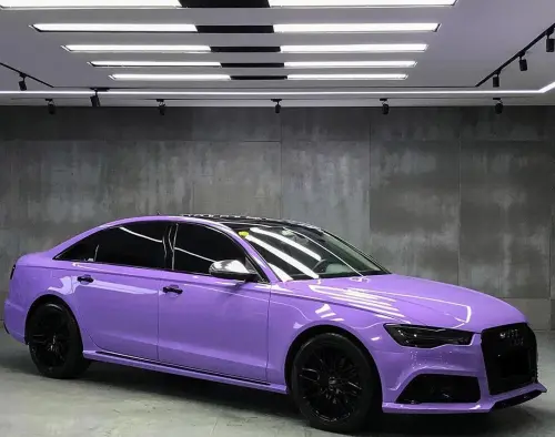 Gloss Lavender Purple Car Vinyl Wrap Tesla BMW PET review 