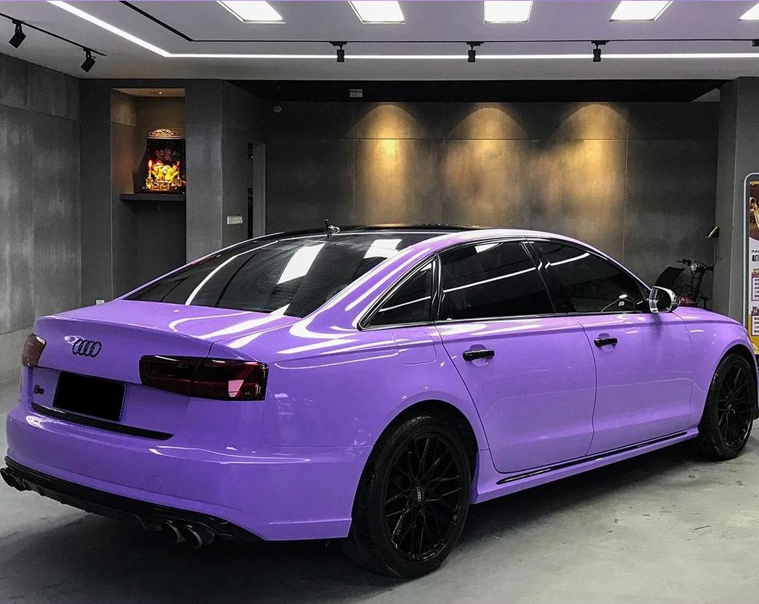Gloss Lavender Purple Car Vinyl Wrap Tesla BMW PET review Othwer 01
