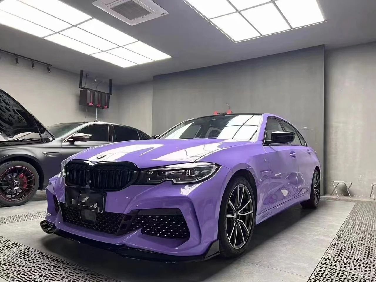 Gloss Lavender Purple Car Vinyl Wrap Tesla BMW PET review Video 01
