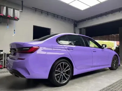 Gloss Lavender Purple Car Vinyl Wrap Tesla BMW PET review Video 02