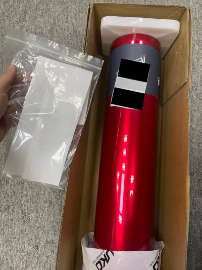 Ultra Glossy Metallic Vampire Red Car Vinyl Wrap Audi BMW PET   review Metallic