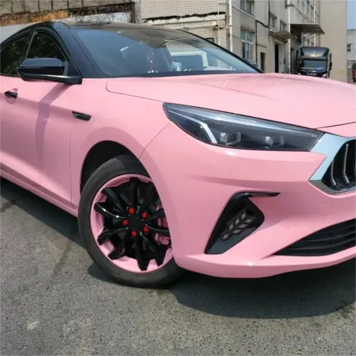 Gloss Crystal Peach Pink Car Vinyl Wrap PET review 
