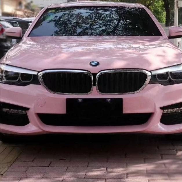 Gloss Crystal Peach Pink Car Vinyl Wrap PET review Pink 00