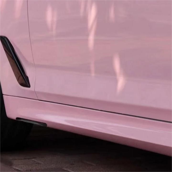 Gloss Crystal Peach Pink Car Vinyl Wrap PET review Pink 02