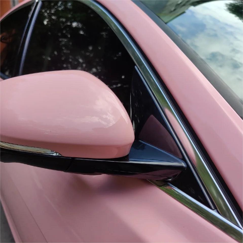 Gloss Crystal Peach Pink Car Vinyl Wrap PET review Crystal 02