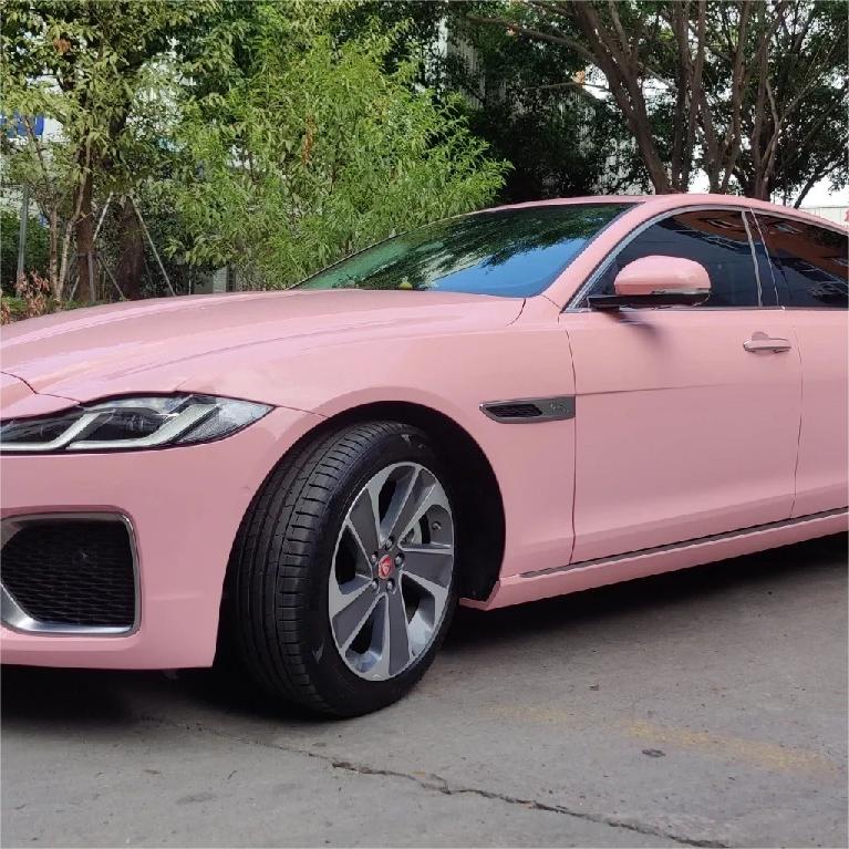 Gloss Crystal Peach Pink Car Vinyl Wrap PET review Crystal 03