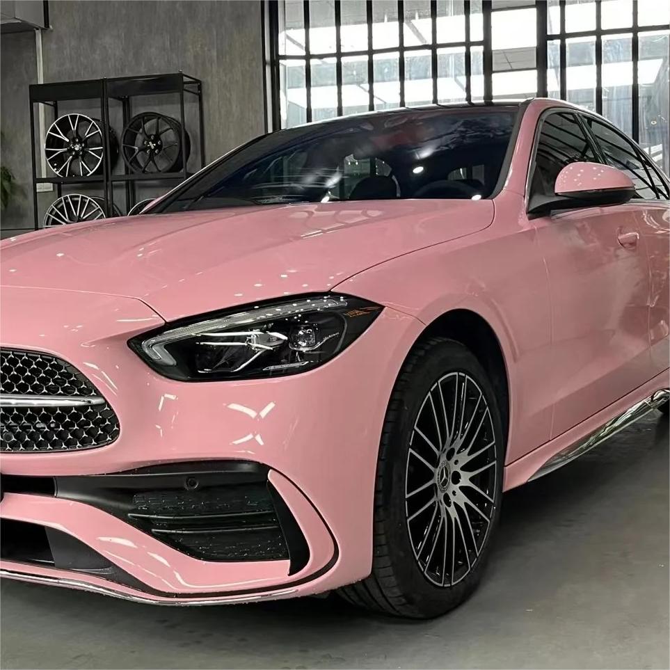 Gloss Crystal Peach Pink Car Vinyl Wrap PET review Everything 00