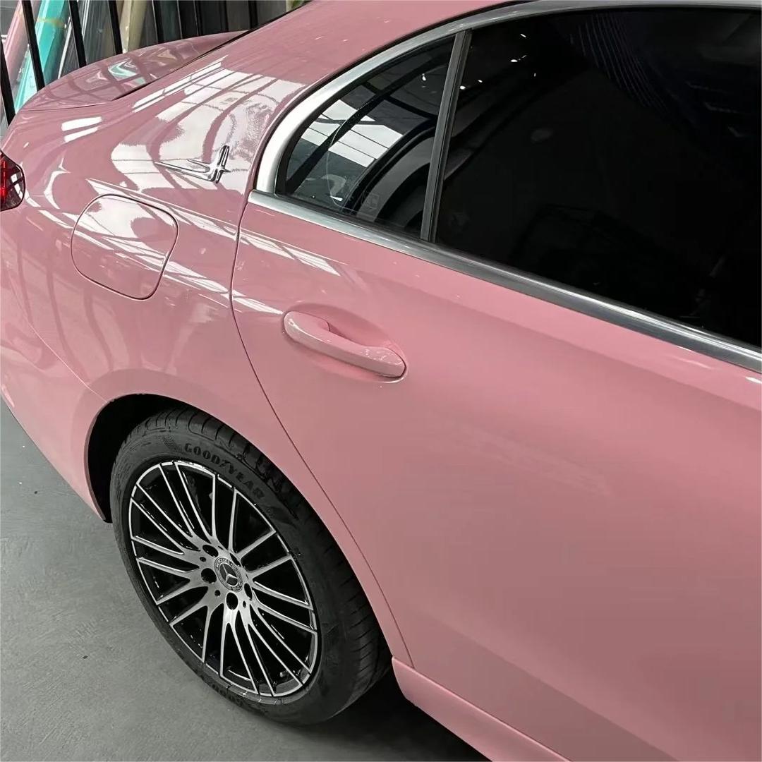 Gloss Crystal Peach Pink Car Vinyl Wrap PET review Everything 01